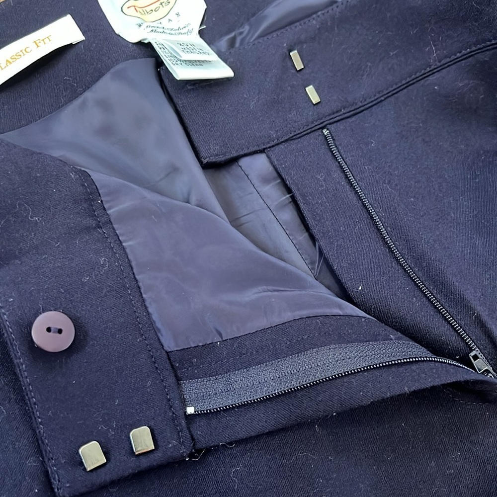 Navy Talbots Lined Wool Pant - Picture 7 of 11